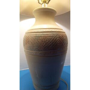 Vintage Style Plaster Table Lamp Textured Ceramic Vase‎ Shape Accent Lighting
